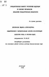 Автореферат по филологии на тему 'Семантический и функциональный аспекты интерпретации категории числа в русском языке'