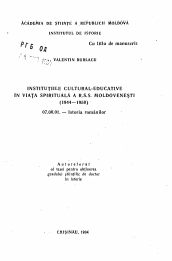 Автореферат по истории на тему 'Культурно-просветительские учреждения в духовной жизни Молдавской Республики (1944—1950)'