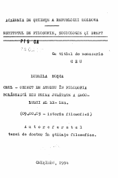 Автореферат по философии на тему 'Человек - предмет познания в румынской философии первой половины ХХ века'