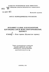 Автореферат по истории на тему 'Общественно-политическая и публицистическая деятельность Мухамбета Салыка Бабажанова'