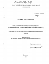Диссертация по социологии на тему 'Город в структуре гражданского общества'