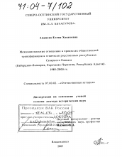 Диссертация по истории на тему 'Межнациональные отношения в процессах общественной трансформации в этнически родственных Республиках Северного Кавказа'