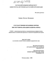 Диссертация по политологии на тему 'Государственно-правовые формы институционализации национализма'