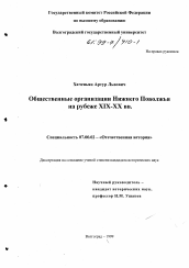 Диссертация по истории на тему 'Общественные организации Нижнего Поволжья на рубеже XIX - XX вв.'