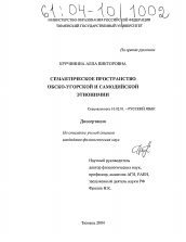 Диссертация по филологии на тему 'Семантическое пространство обско-угорской и самодийской этнонимии'