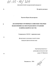 Диссертация по филологии на тему 'Англоязычные эргонимы и словесные товарные знаки Японии как опосредованное отражение национальной культуры'