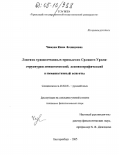 Диссертация по филологии на тему 'Лексика художественных промыслов Среднего Урала'