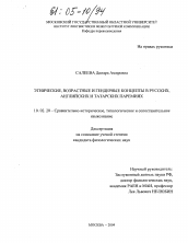 Диссертация по филологии на тему 'Этнические, возрастные и гендерные концепты в русских, английских и татарских паремиях'