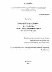 Диссертация по филологии на тему 'Концептуальная система пространства'