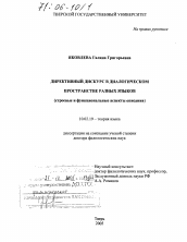 Диссертация по филологии на тему 'Директивный дискурс в диалогическом пространстве разных языков'