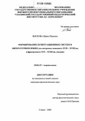 Диссертация по филологии на тему 'Формирование пунктуационных систем в литературном языке'