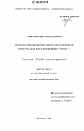 Диссертация по социологии на тему 'Местное самоуправление в России как источник формирования коллективной идентичности'