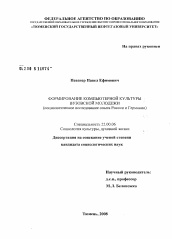 Диссертация по социологии на тему 'Формирование компьютерной культуры вузовской молодежи'