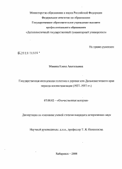 Диссертация по истории на тему 'Государственная молодежная политика в деревне юга Дальневосточного края периода коллективизации'