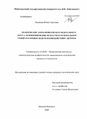 Диссертация по политологии на тему 'Политические элиты Приволжского федерального округа'