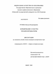 Диссертация по культурологии на тему 'Формирование культуры украинской диаспоры'