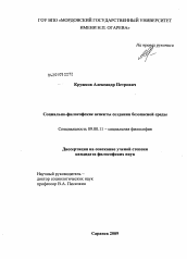 Диссертация по философии на тему 'Социально-философские аспекты создания безопасной среды'