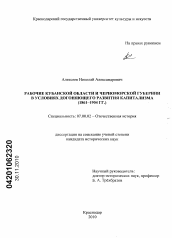 Диссертация по истории на тему 'Рабочие Кубанской области и Черноморской губернии в условиях догоняющего развития капитализма'