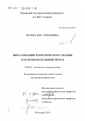 Диссертация по философии на тему 'Визуализация теоретического знания как познавательный метод'