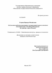 Диссертация по политологии на тему 'Актуальные проблемы реализации государственной власти и местного самоуправления в Российской Федерации'