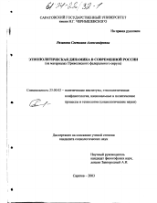 Диссертация по политологии на тему 'Этнополитическая динамика в современной России'